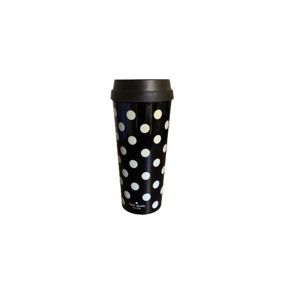 Kate Spade Black & Cream Polka Dot Plastic To-Go Cup - Picture 8 of 8